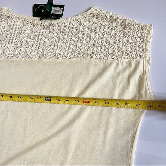 Lauren Ralph Lauren Women’s Light Yellow Sleeveless Lace Size PL - Picture 8 of 9